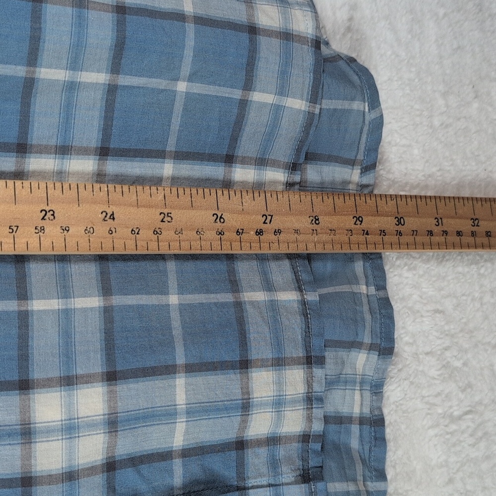 428-Nwot Treasure & Bond Light Blue Plaid Casual Shirt Oversized - Picture 5 of 7